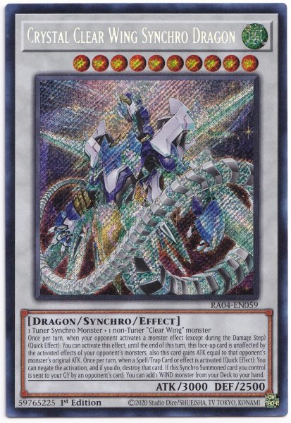 画像1: クリスタルクリアウィング・シンクロ・ドラゴン シークレットレア 【RA04-EN059】 (1)