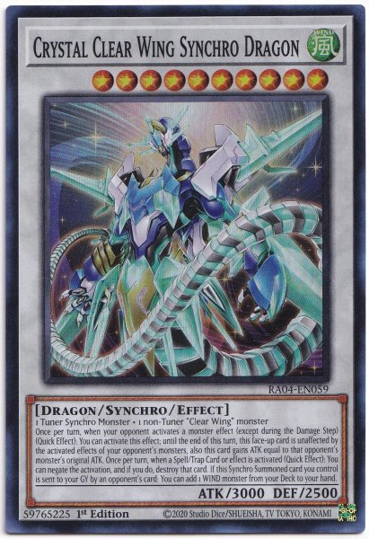 画像1: クリスタルクリアウィング・シンクロ・ドラゴン スーパーレア 【RA04-EN059】 (1)