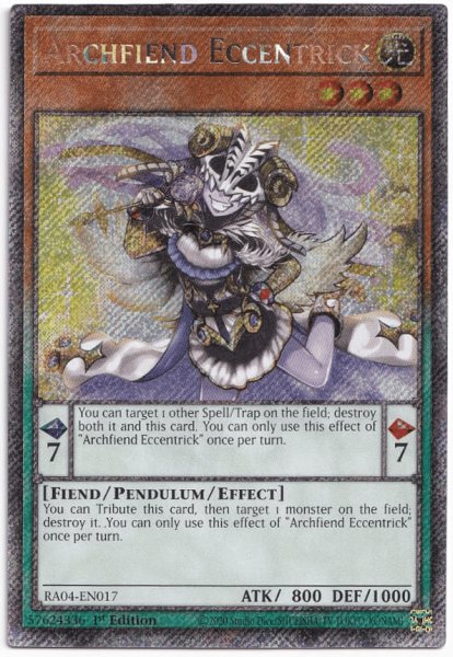 画像1: エキセントリック・デーモン プラチナシークレットレア 【RA04-EN017】 (1)