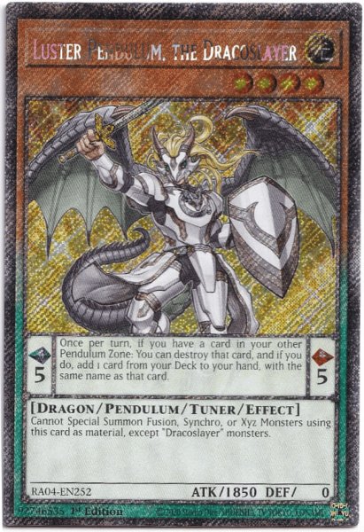 画像1: 竜剣士ラスターP プラチナシークレットレア 【RA04-EN252】 (1)