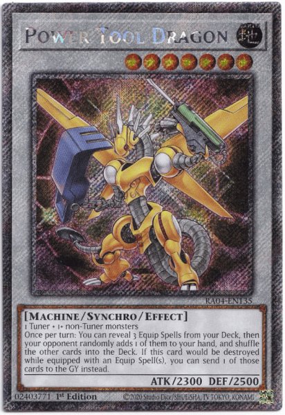 画像1: パワー・ツール・ドラゴン プラチナシークレットレア 【RA04-EN002】 (1)